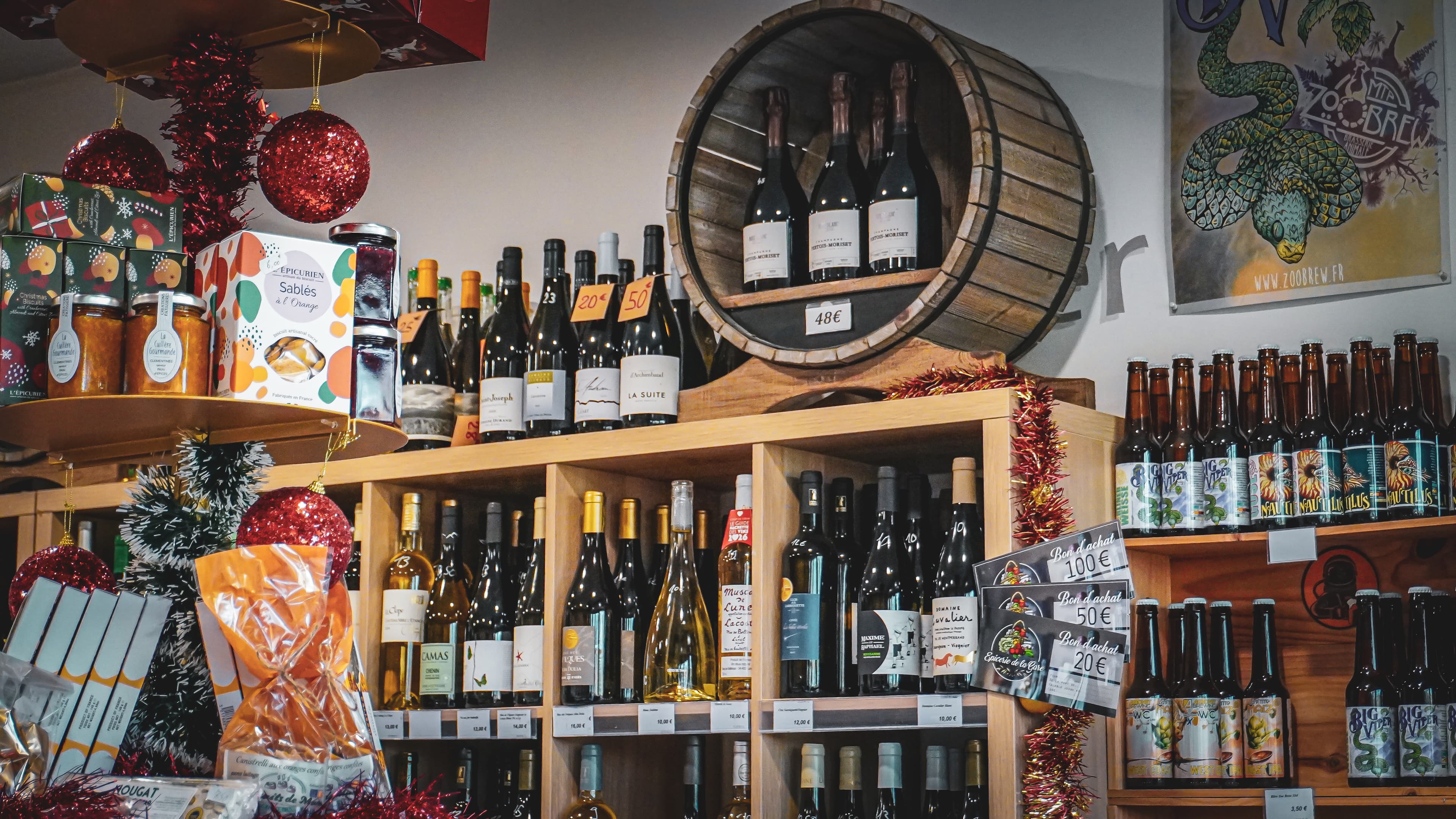 Produits saisonniers mis en avant Épicerie de la Gare — sélection Noël