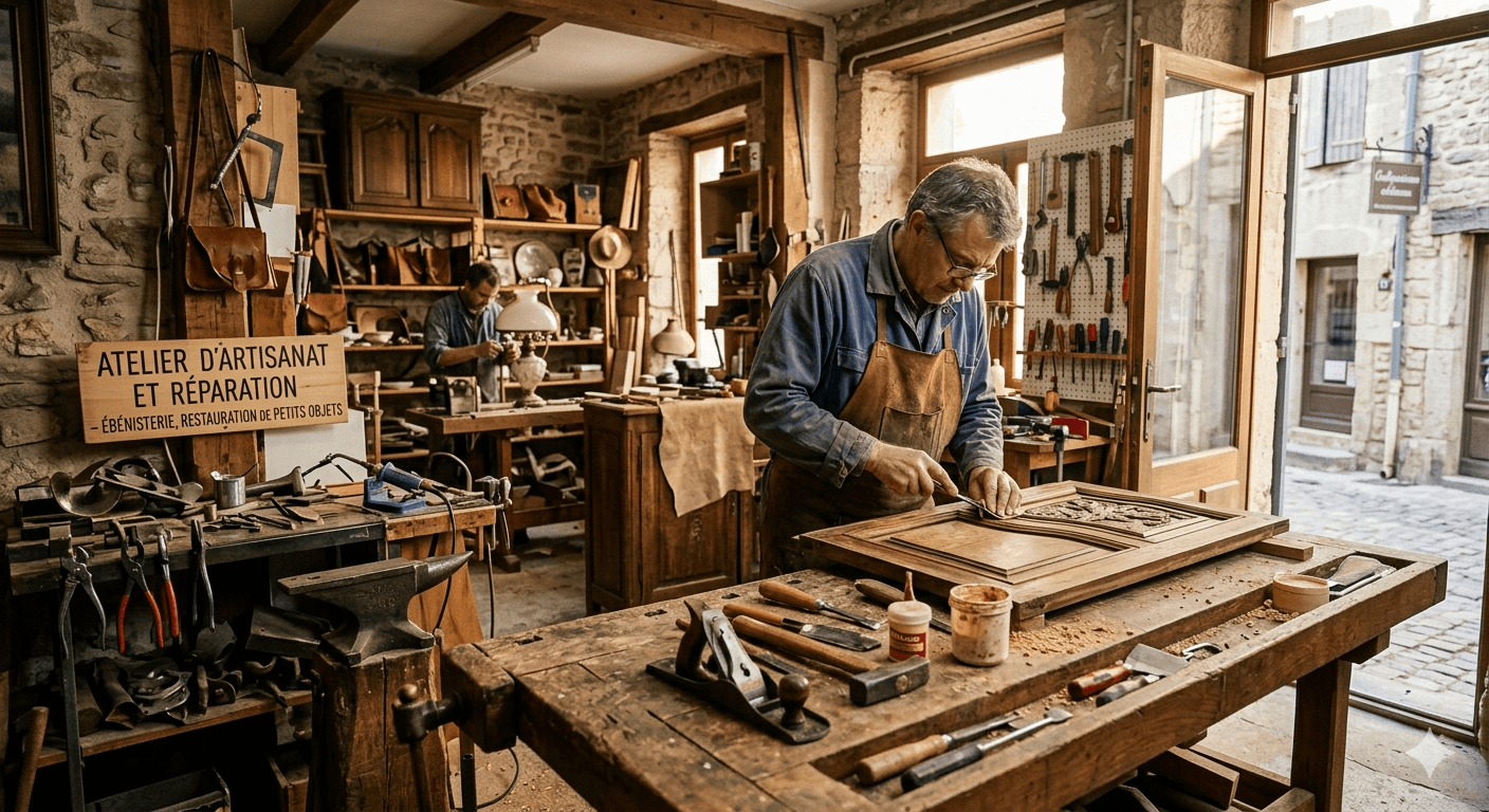 Atelier artisanat et réparation — identité visuelle et communication pour artisans Sud France