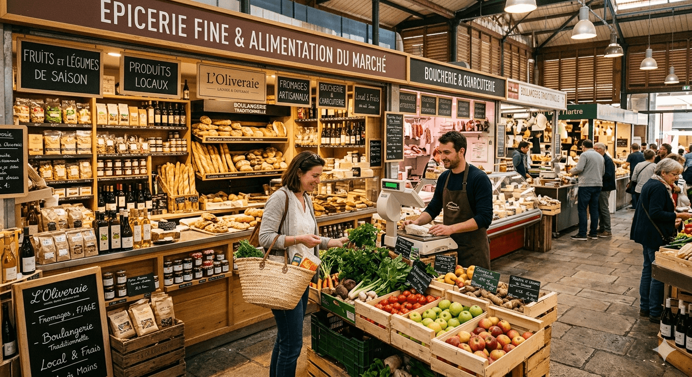 Épicerie fine et alimentation locale — conseil marketing commerce de proximité Gard Hérault PACA